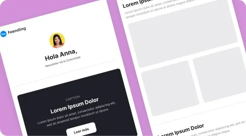 Maqueta del módulo Newsletter, con una newsletter de comunidad de ejemplo